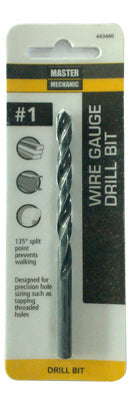 #1 3-7/8-In. Wire-Gauge Drill Bit, Black Oxide