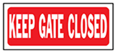 ""Keep Gate Closed" Sign, Polyethylene (Pack of 6)
